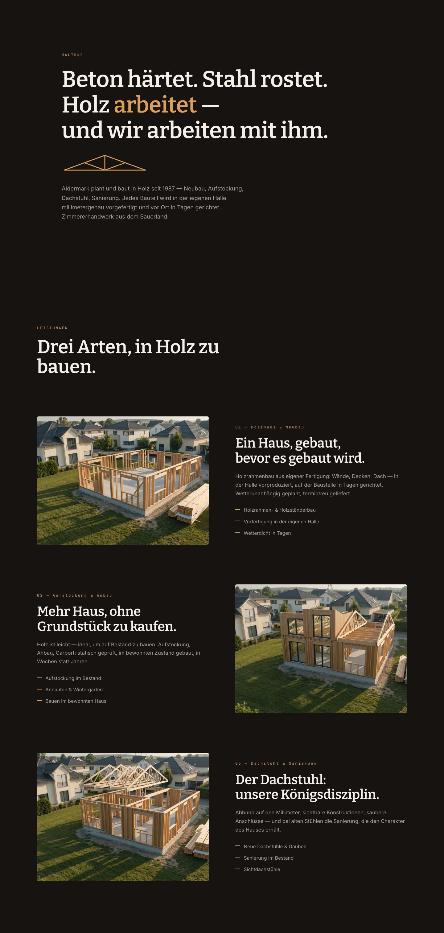 Entwurf: Aldermark Holzbau